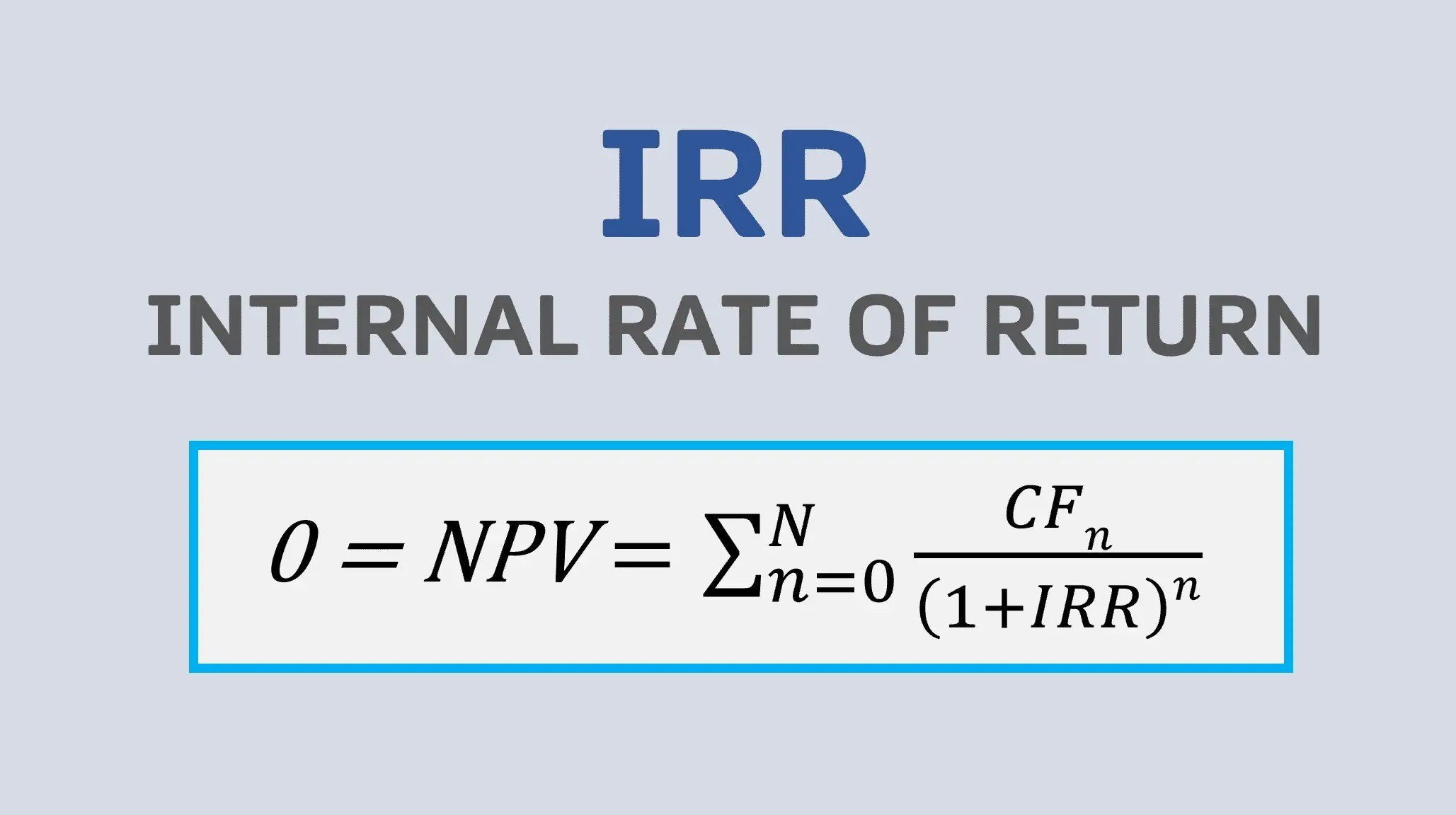 How to calculate irr for real estate investment